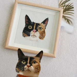 Custom Hand-Embroidered Pet Portrait – A Heartfelt Tribute to Your Furry Companion