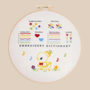 Duck embroidery design sampler for kids and beginner embroidery lovers