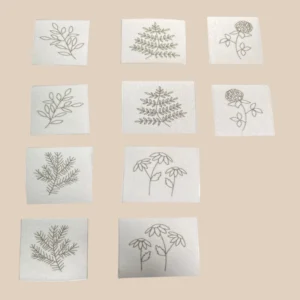 easy-to-use dissolvable embroidery paper with floral and leafy motifs