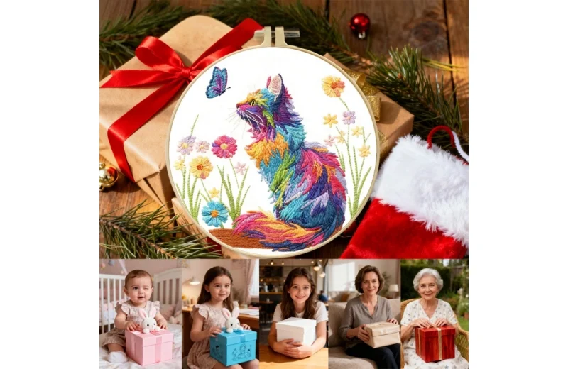 colorful cat embroidery kit diy animal pattern for beginners colorful cat embroidery kit diy animal pattern for beginners
