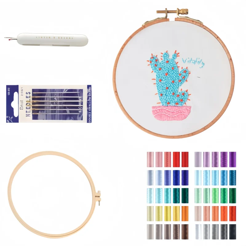 cute cactus embroidery kit diy plant pattern for beginners cute cactus embroidery kit diy plant pattern for beginners