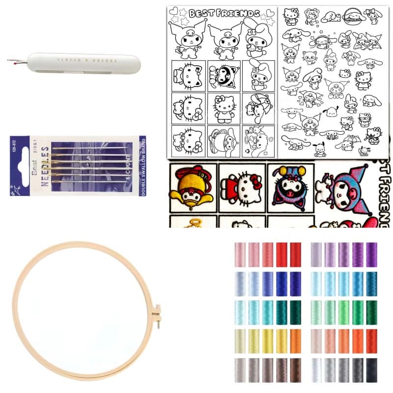 water soluble embroidery kit cute cartoon patterns diy set