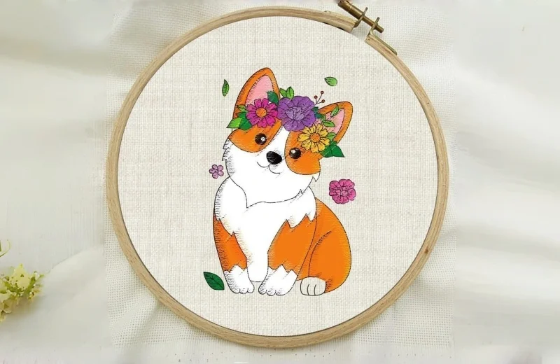 "floral paws" | complete diy dog & cat water soluble embroidery kit "floral paws" | complete diy dog & cat water soluble embroidery kit