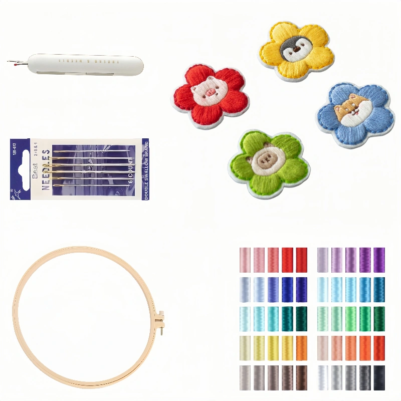 handmade flower pin embroidery kit custom clothing decor for her