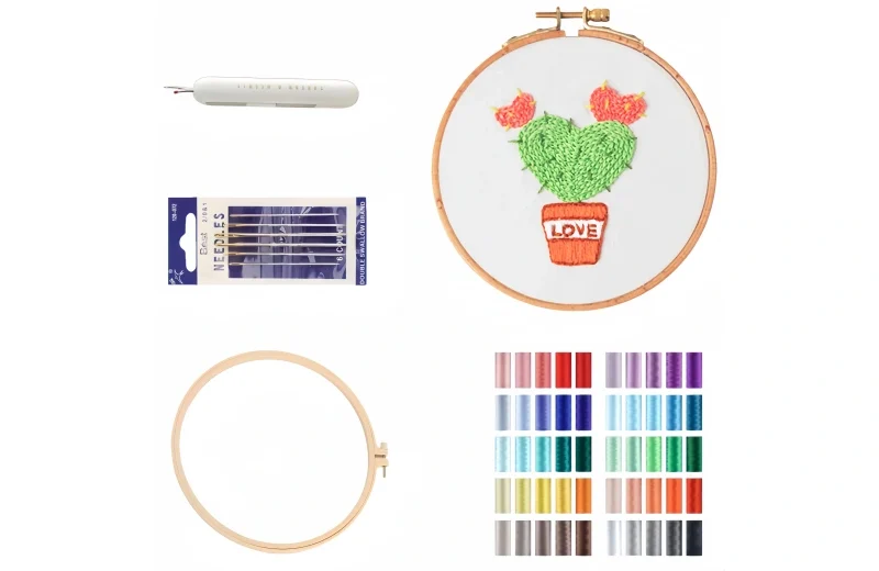 heart cactus embroidery kit diy plant pattern for beginners heart cactus embroidery kit diy plant pattern for beginners