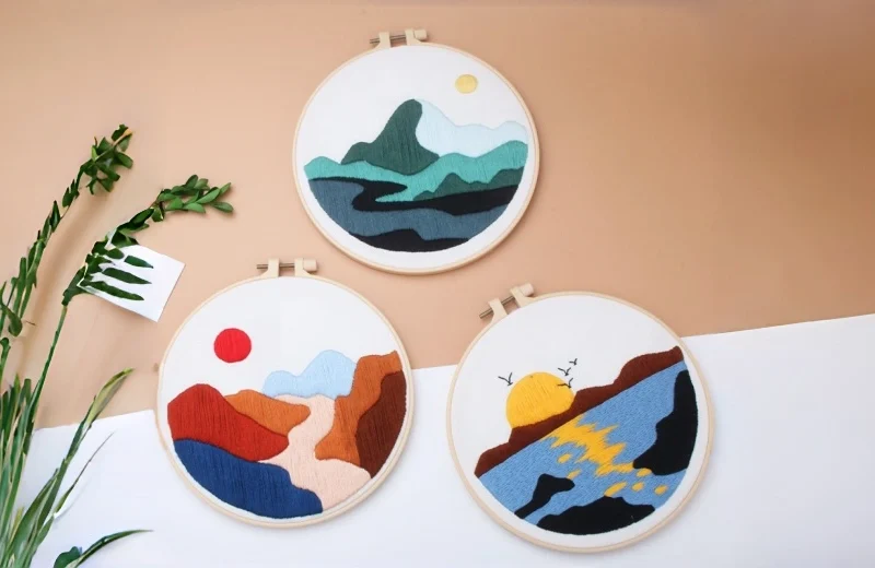 landscape embroidery kit diy mountain pattern for beginners landscape embroidery kit diy mountain pattern for beginners