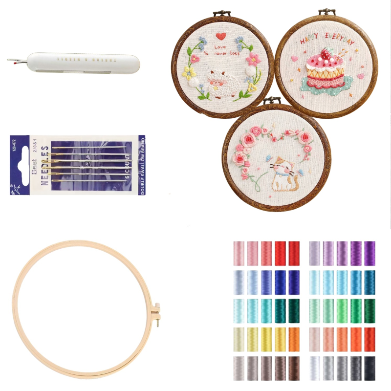 "stitched with love" | complete diy embroidery gift set