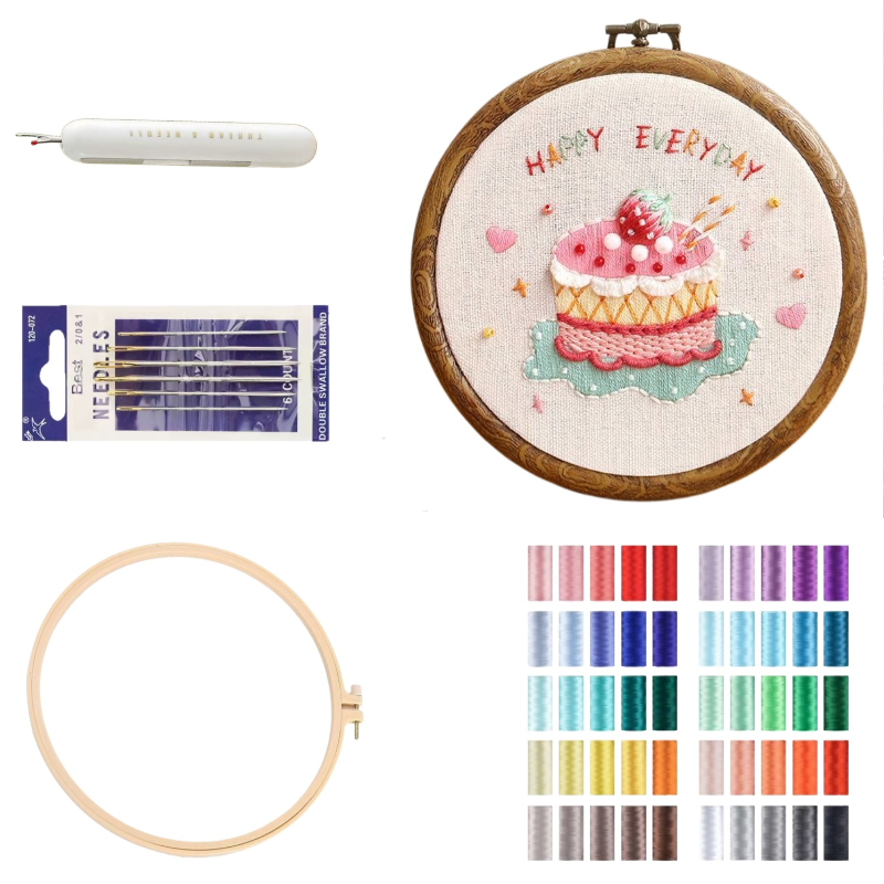 "sweet affection" strawberry cake embroidery bundle